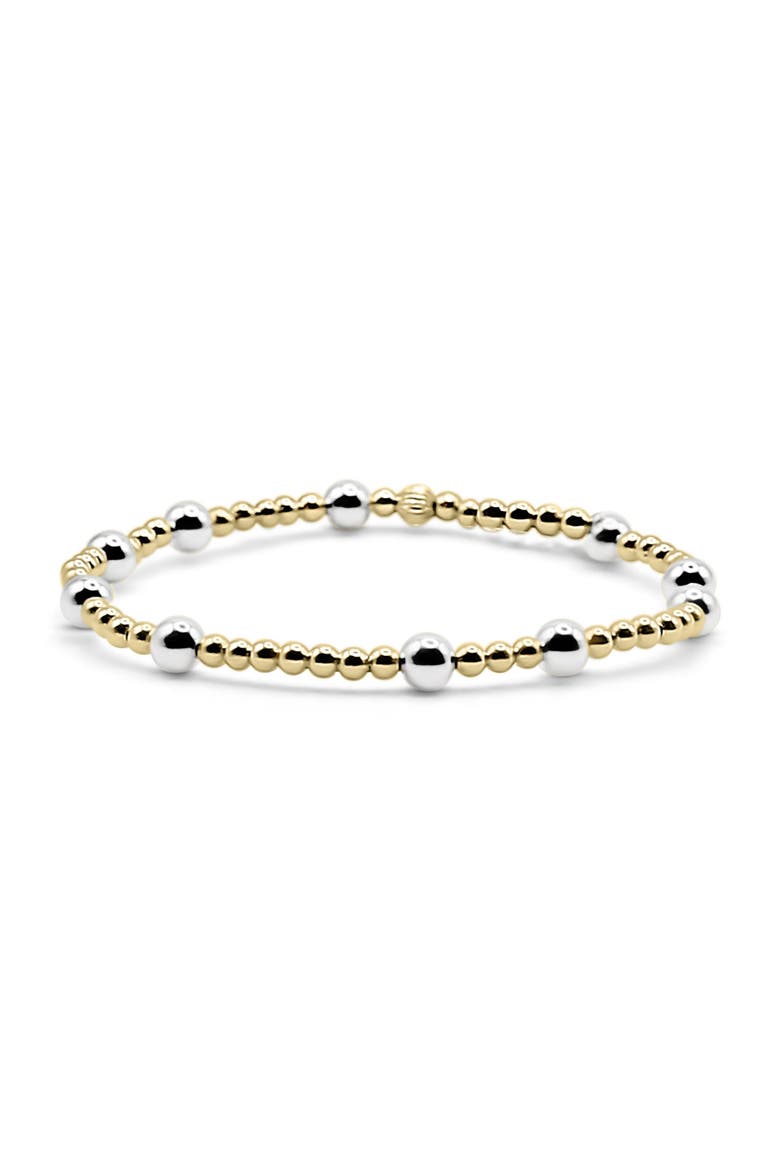 Eva Two-Tone Beaded Bracelet, Main, color, Gold