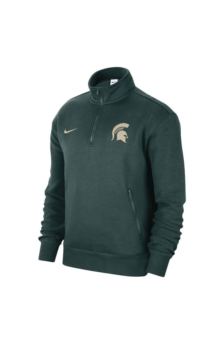 Nike Men's Nike Green Michigan State Spartans Campus Athletic Department Quarter-Zip Sweatshirt, Alternate, color, 