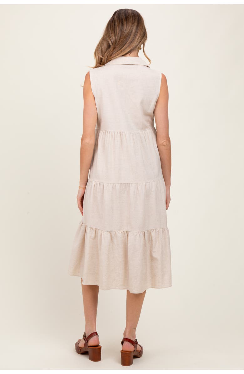PinkBlush Tiered Sleeveless Midi Shirt Dress, Alternate, color, 