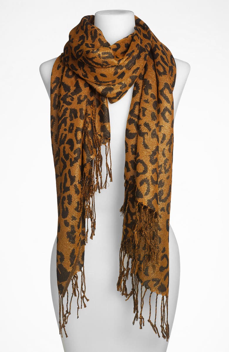 Lulu 'Leopard' Scarf, Main, color, 