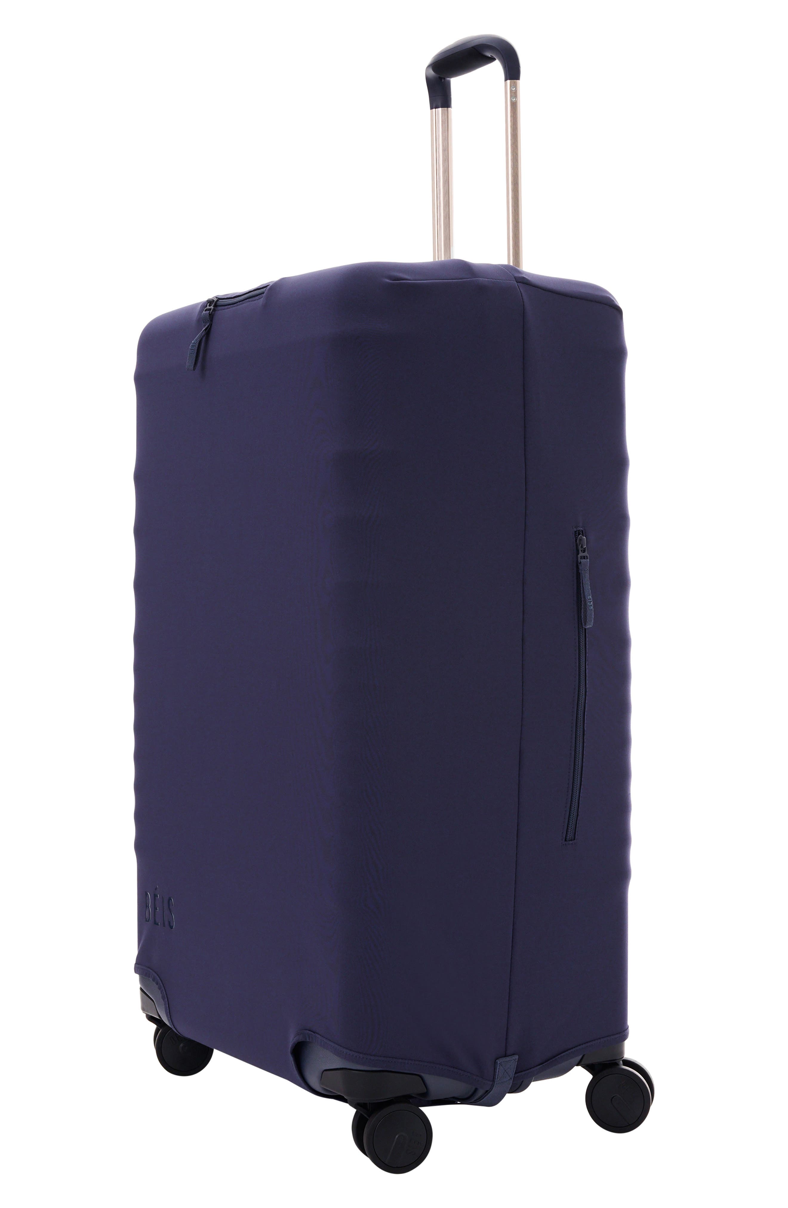 Béis The Large Check-In Luggage Cover, Alternate, color, Navy