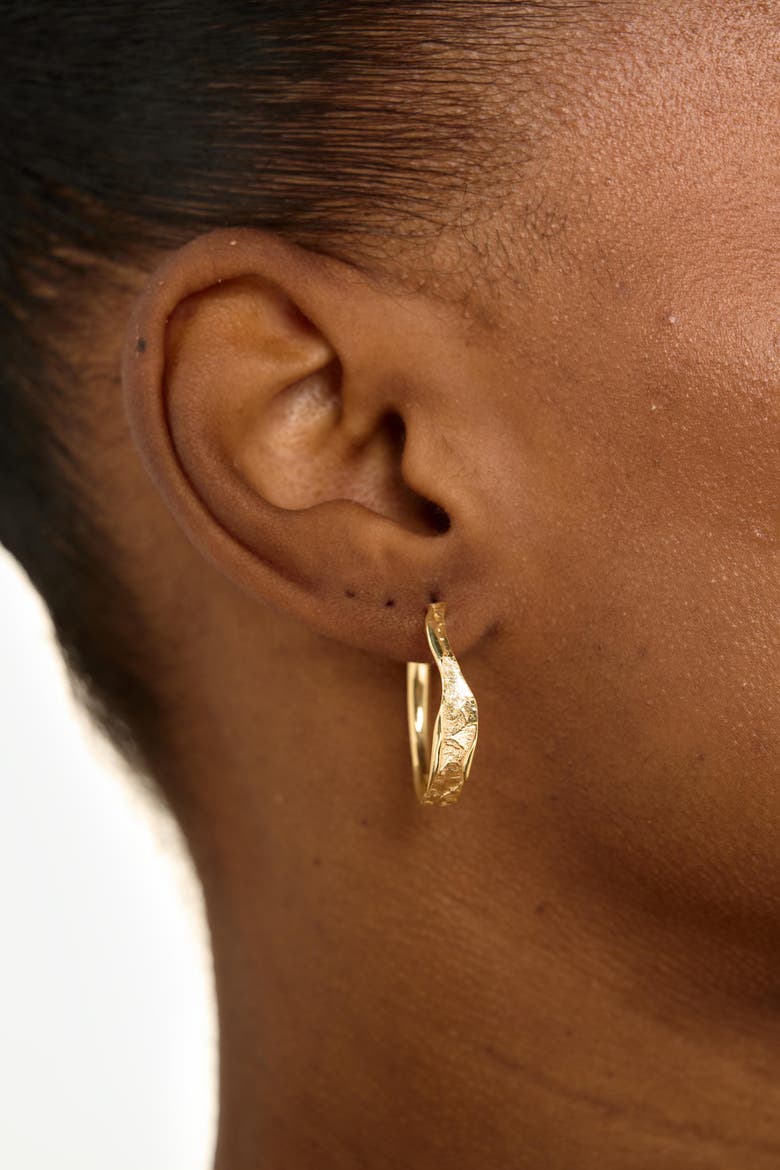 Edge Earrings, Alternate, color, Gold