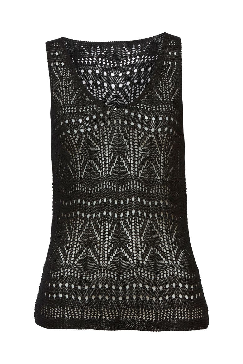 Crochet Tank Top, Alternate, color, Black