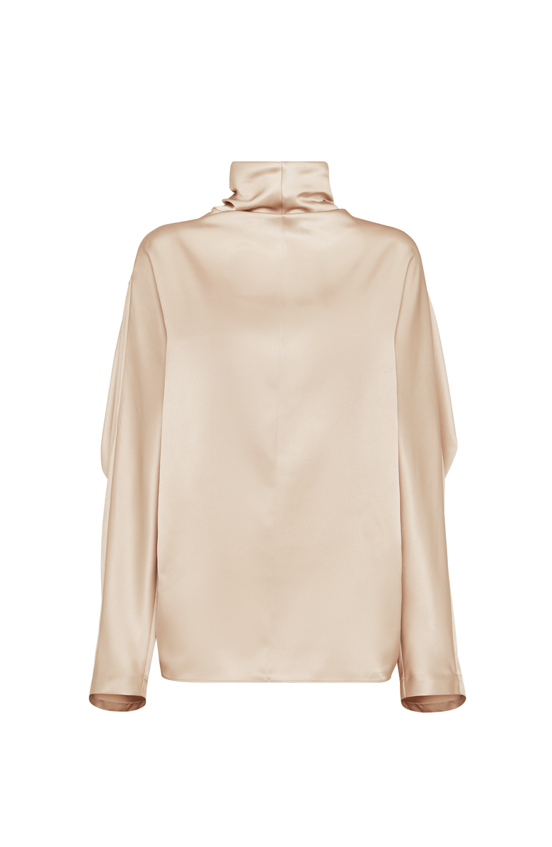 Brunello Cucinelli Double silk satin blouse, Main, color, Buff