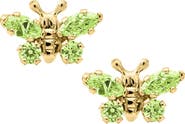 Mignonette Butterfly Birthstone Gold Earrings