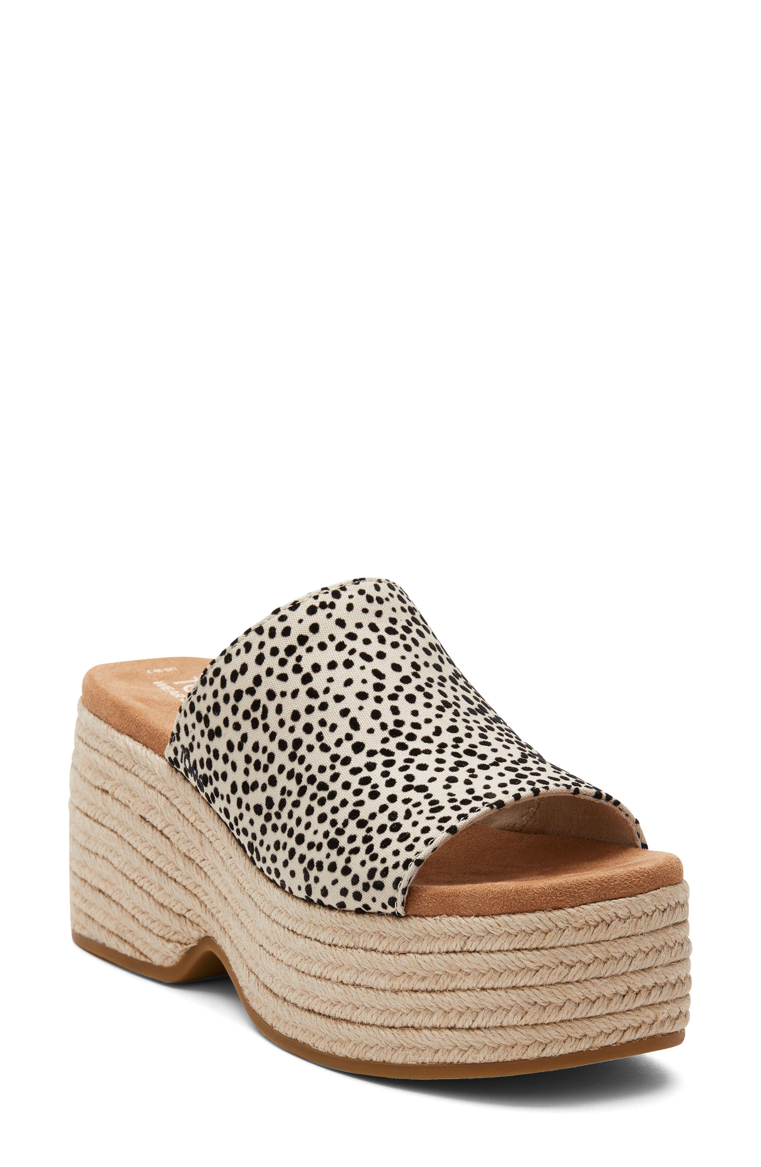 TOMS Lailam Espadrille Platform Slide Sandal, Main, color, 