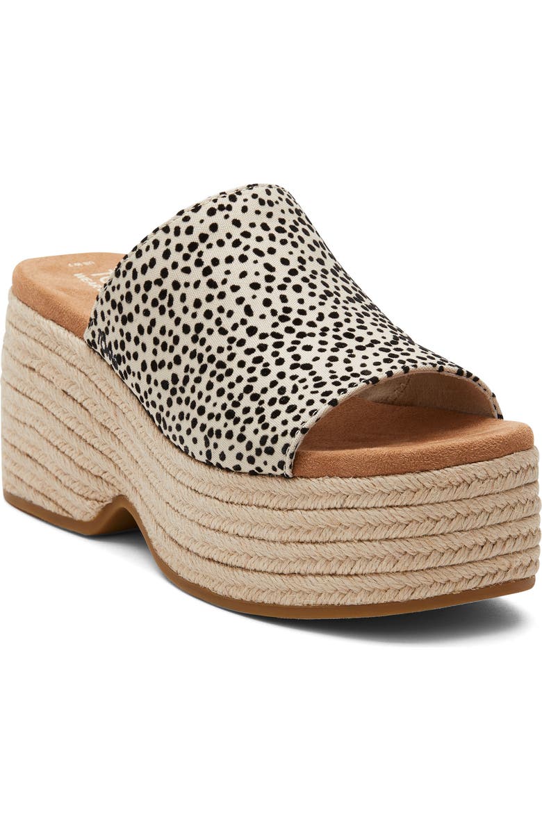 TOMS Lailam Espadrille Platform Slide Sandal, Main, color,