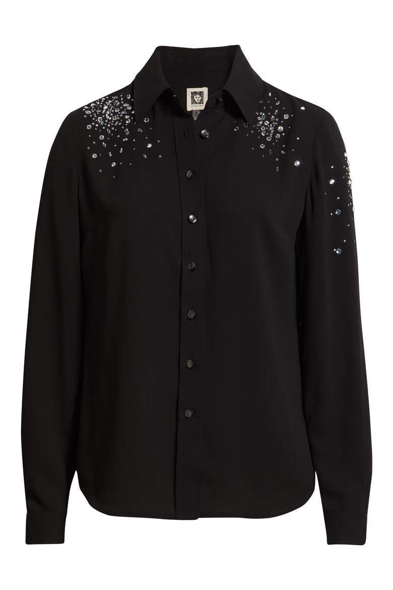 Embellished Shirt, Alternate, color, ANNE BLACK
