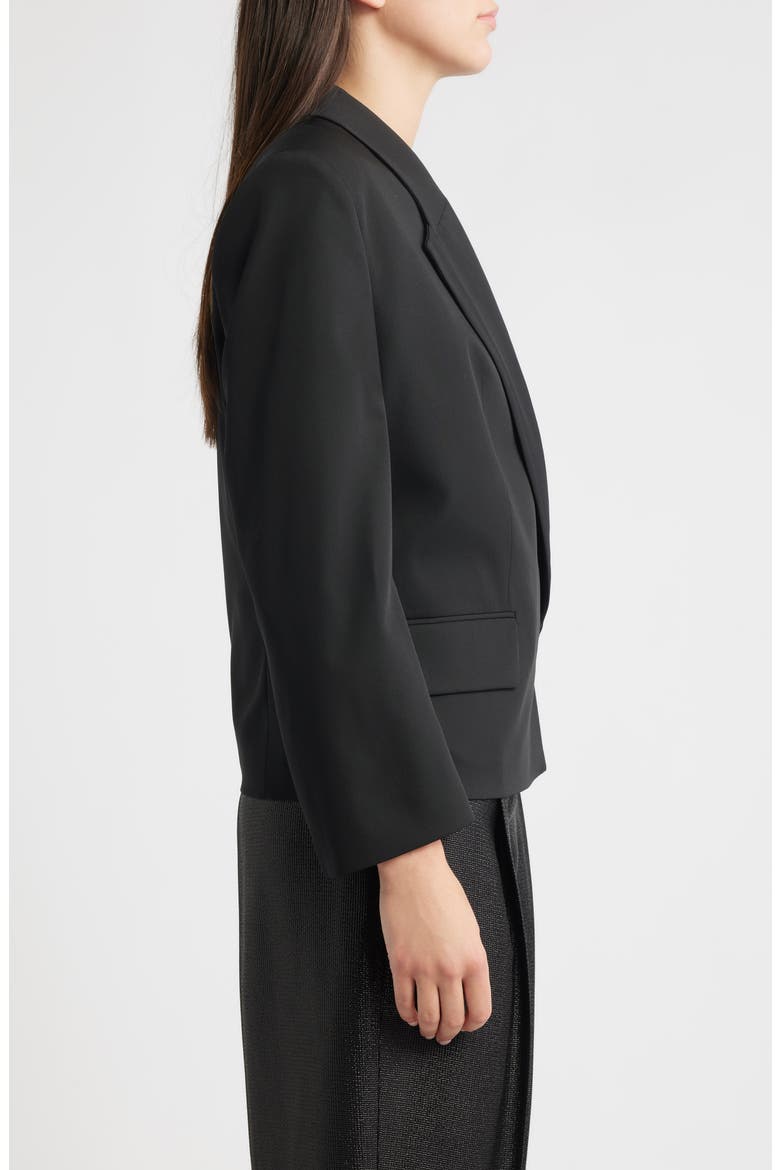 Janeva Virgin Wool One-Button Blazer, Alternate, color, BLACK
