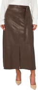 Halogen® Faux Leather Tiered Seam Maxi Skirt