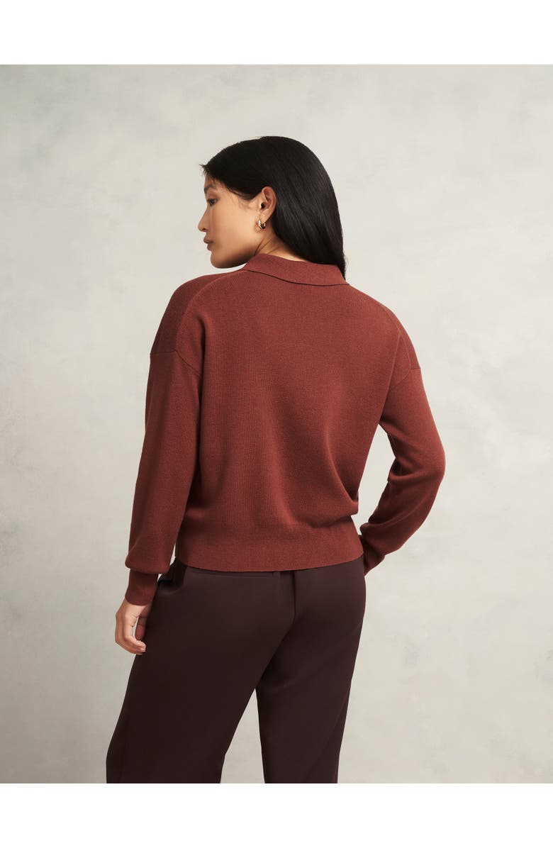 HOBBS LONDON Connie Polo Sweater, Alternate, color, Cinnamon Brown