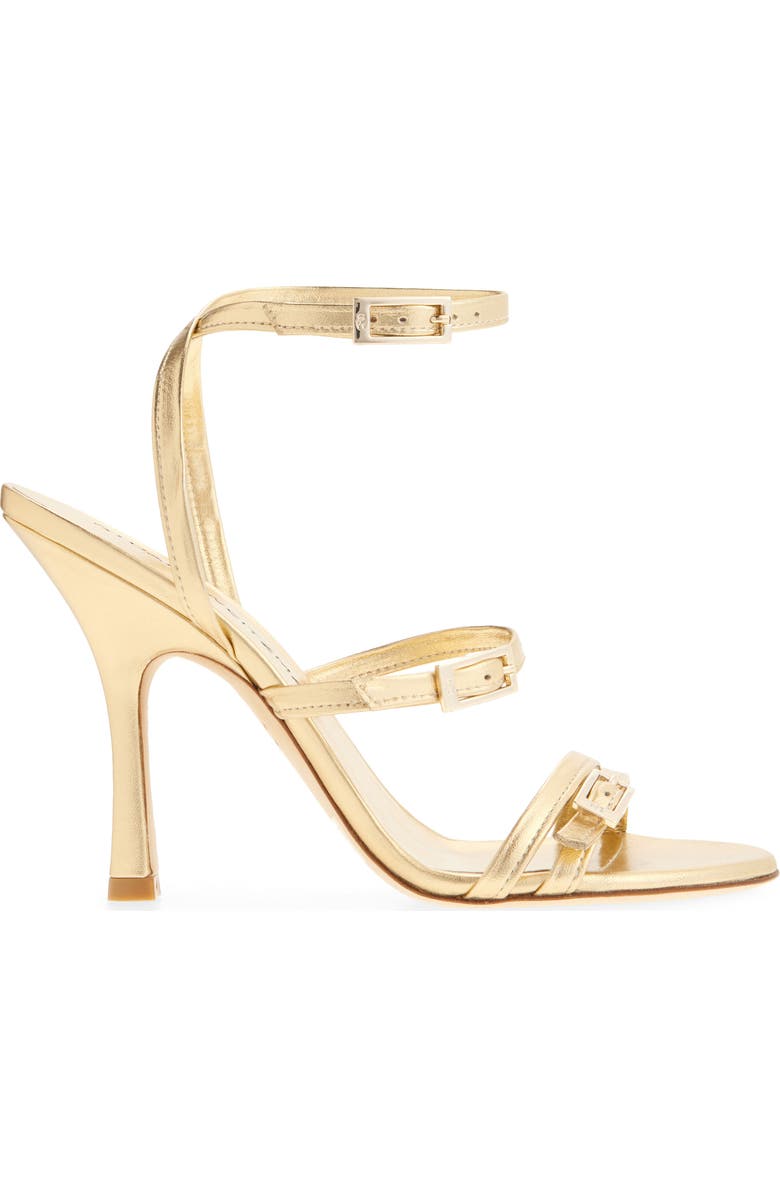 Stuart Weitzman Georgie Ankle Strap Sandal, Alternate, color, Golden