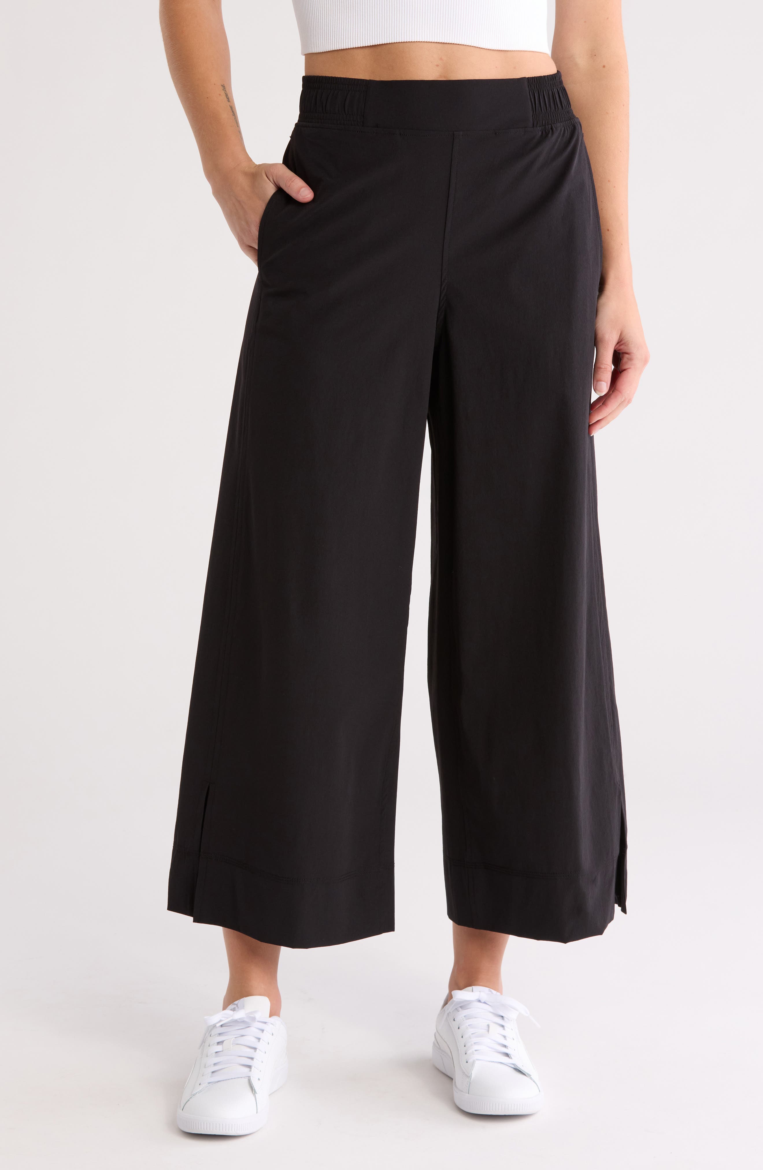 90 DEGREE BY REFLEX Dana High Waist Crop Wide Leg Pants