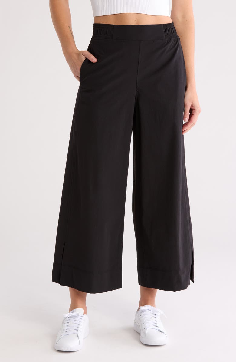 90 DEGREE BY REFLEX Dana High Waist Crop Wide Leg Pants, Main, color, Black