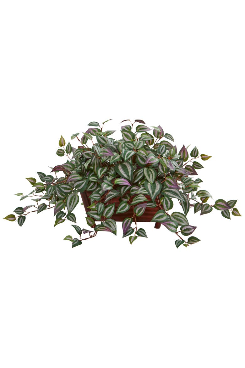 Wandering Jew Artificial Plant in Decorative Planter, Main, color, Green