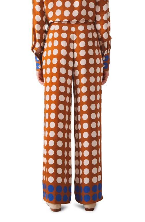 Lk Bennett Elise Polka Dot Wide Leg Pants In Gold Multi