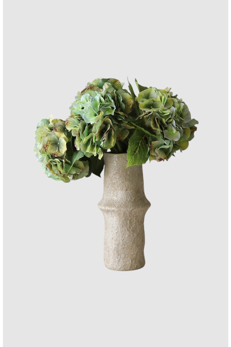 Olive Green Hydrangea Bouquet, Alternate, color, Green