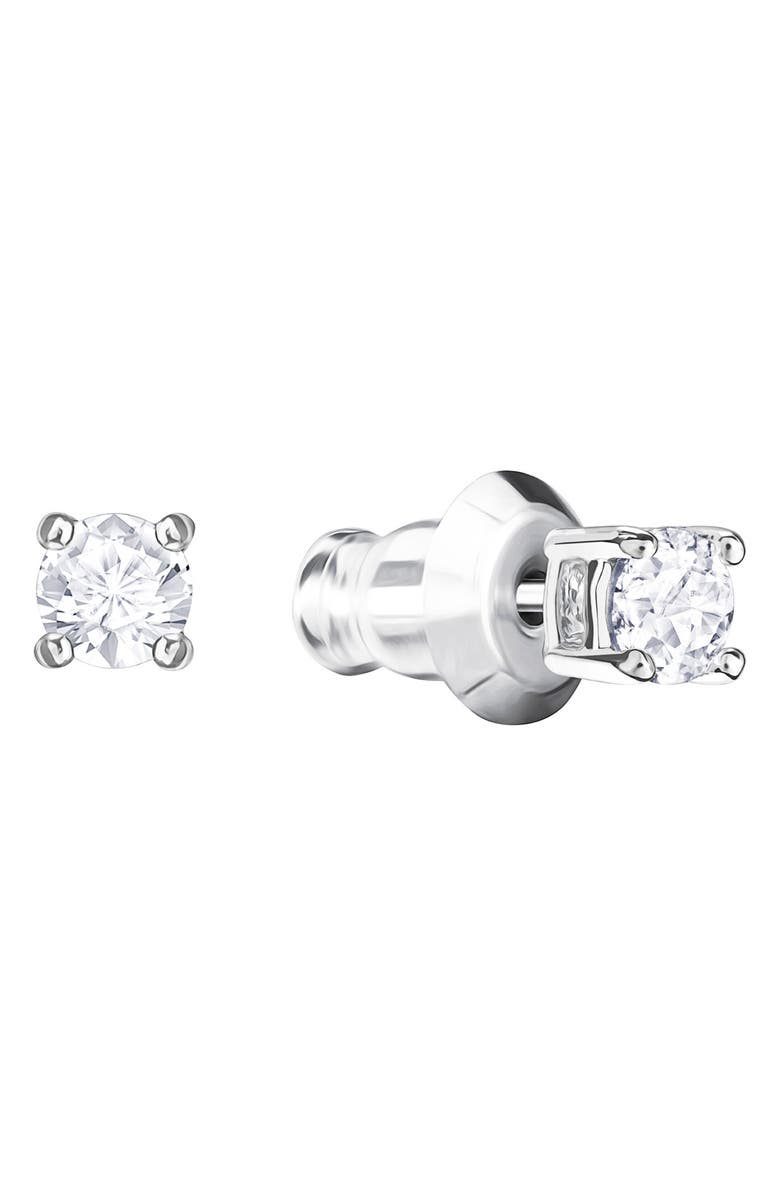 Swarovski Stilla Swarovski Crystal Stud Earrings, Main, color, Silver / Clear Crystal