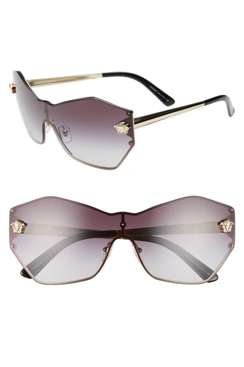 Gradient Shield Sunglasses, Main, color, GOLD GREY