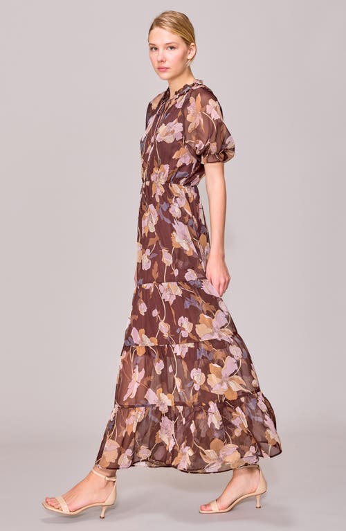 Melloday Puff Sleeve Tiered Maxi Dress