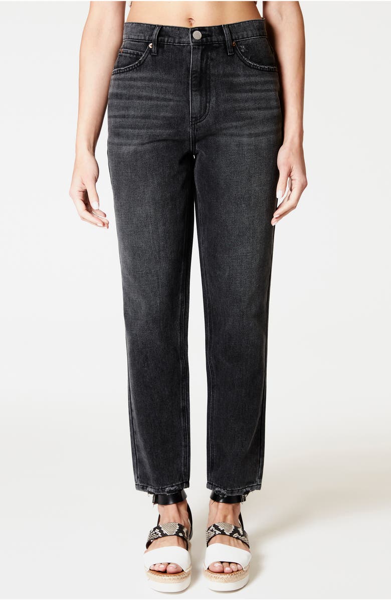 Nicole Miller High Waist Tapered Jeans, Alternate, color, Black