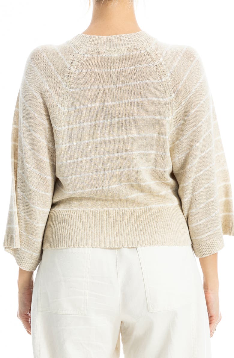 MAX STUDIO Stripe Raglan Sleeve Sweater, Alternate, color, Oyster/ Ivory Stripe