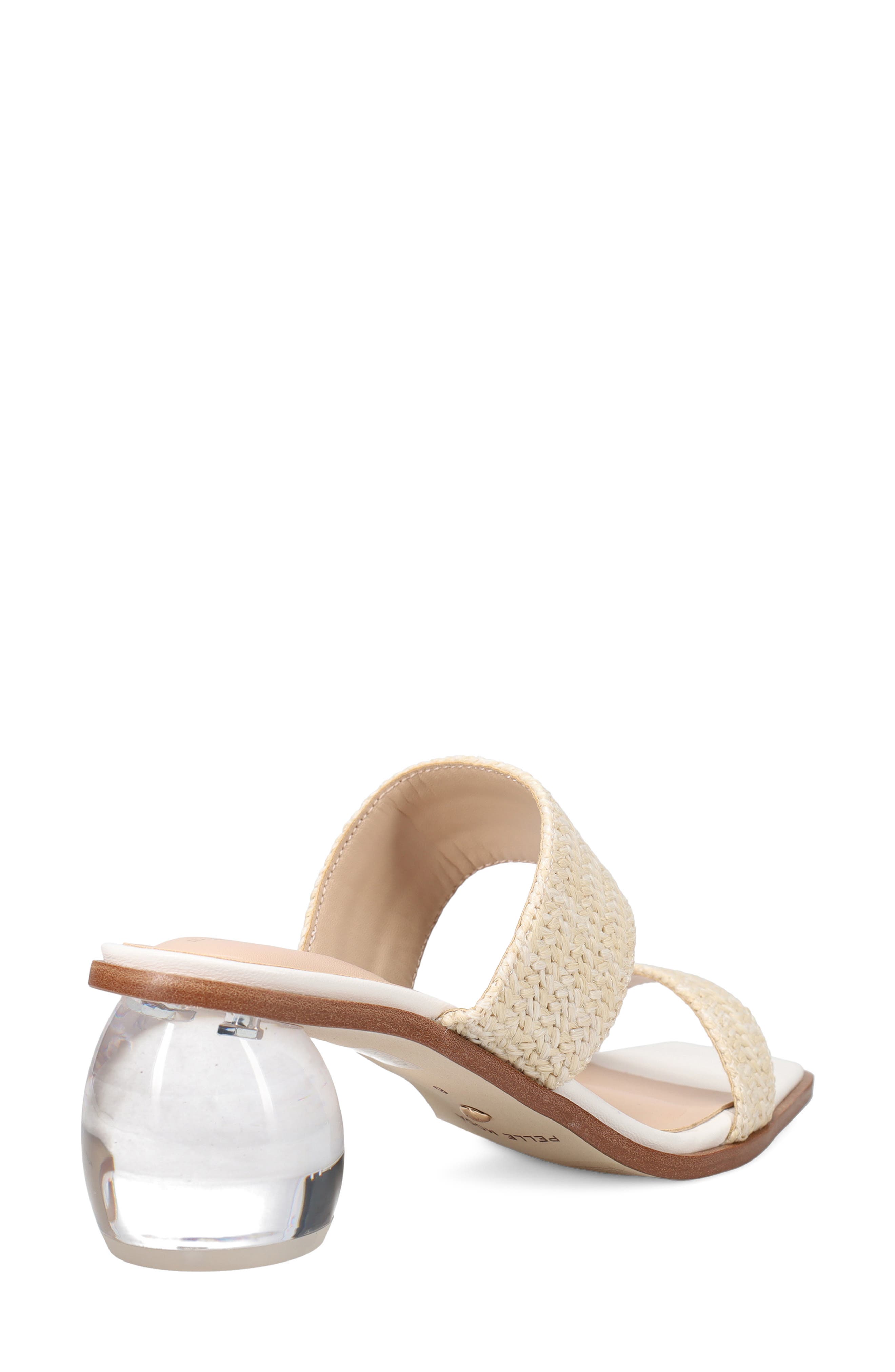 Pelle Moda Lela Raffia Slide Sandal, Alternate, color, White Raffia