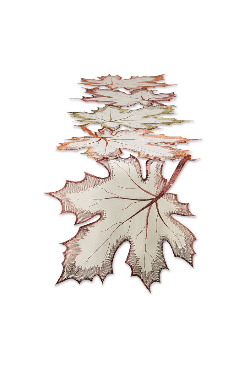 Maple Leaves Embroidered Table Runner 14X60, Main, color, Maple Leaves