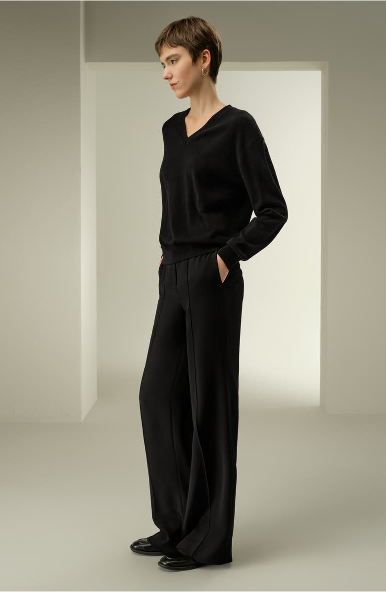 Lilysilk Baby Cashmere V-Neck Sweater, Alternate, color, Black