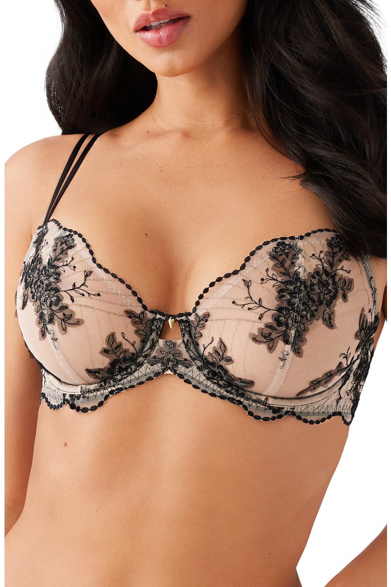 Midnight Soirée Underwire Bra, Main, color, CAVIAR