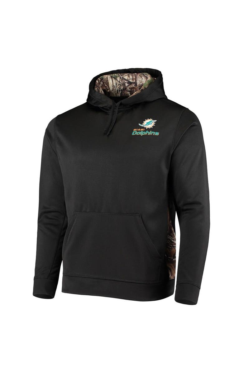 DUNBROOKE Men's Dunbrooke Black/Realtree Camo Miami Dolphins Logo Ranger Pullover Hoodie, Alternate, color, 