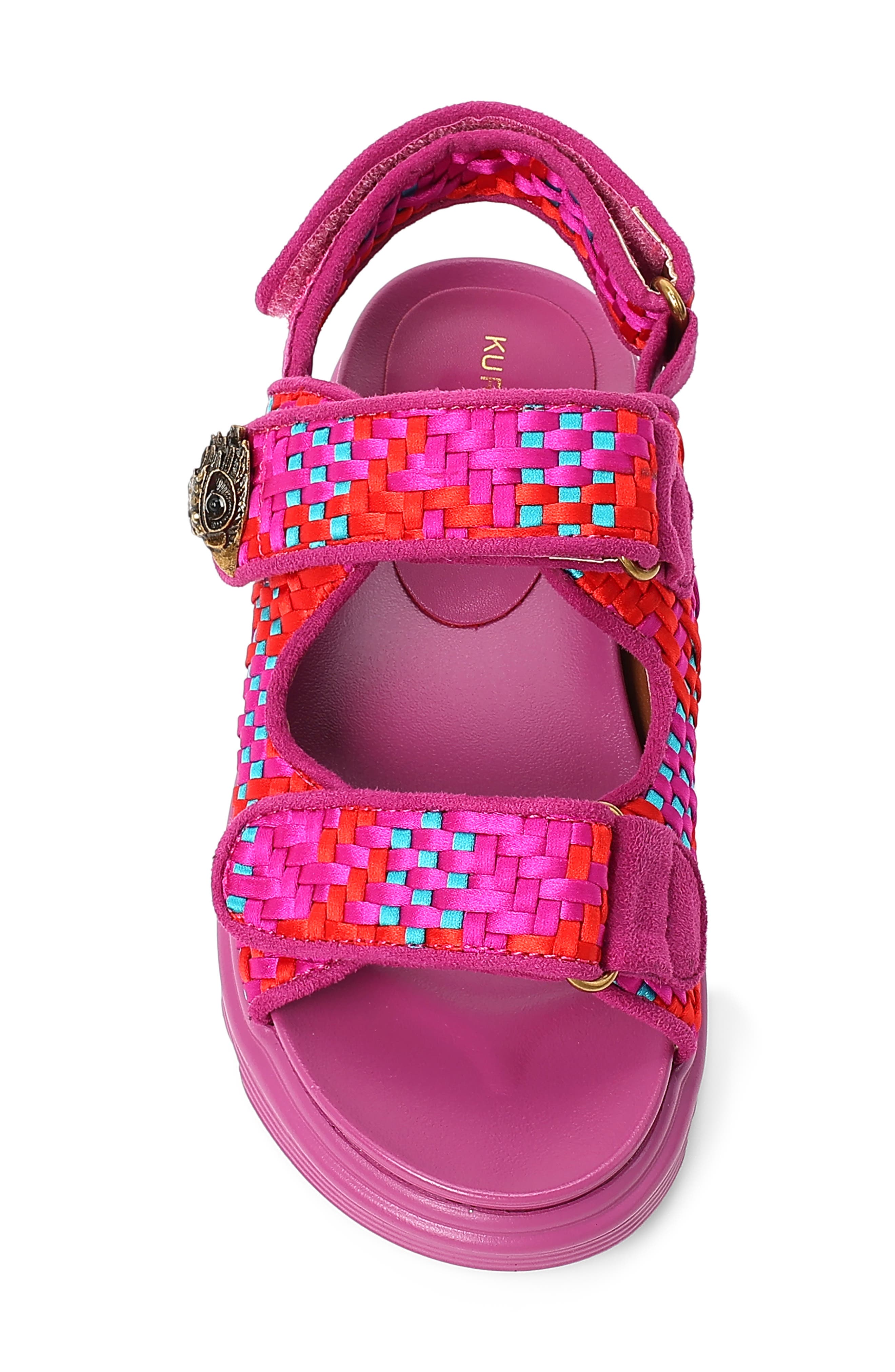 Kurt Geiger London Mini Orson Fringe Slingback Sandal, Alternate, color, Purple Red