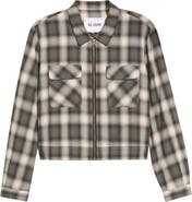 Re/Done Viv Plaid Cropped Cotton Jacket