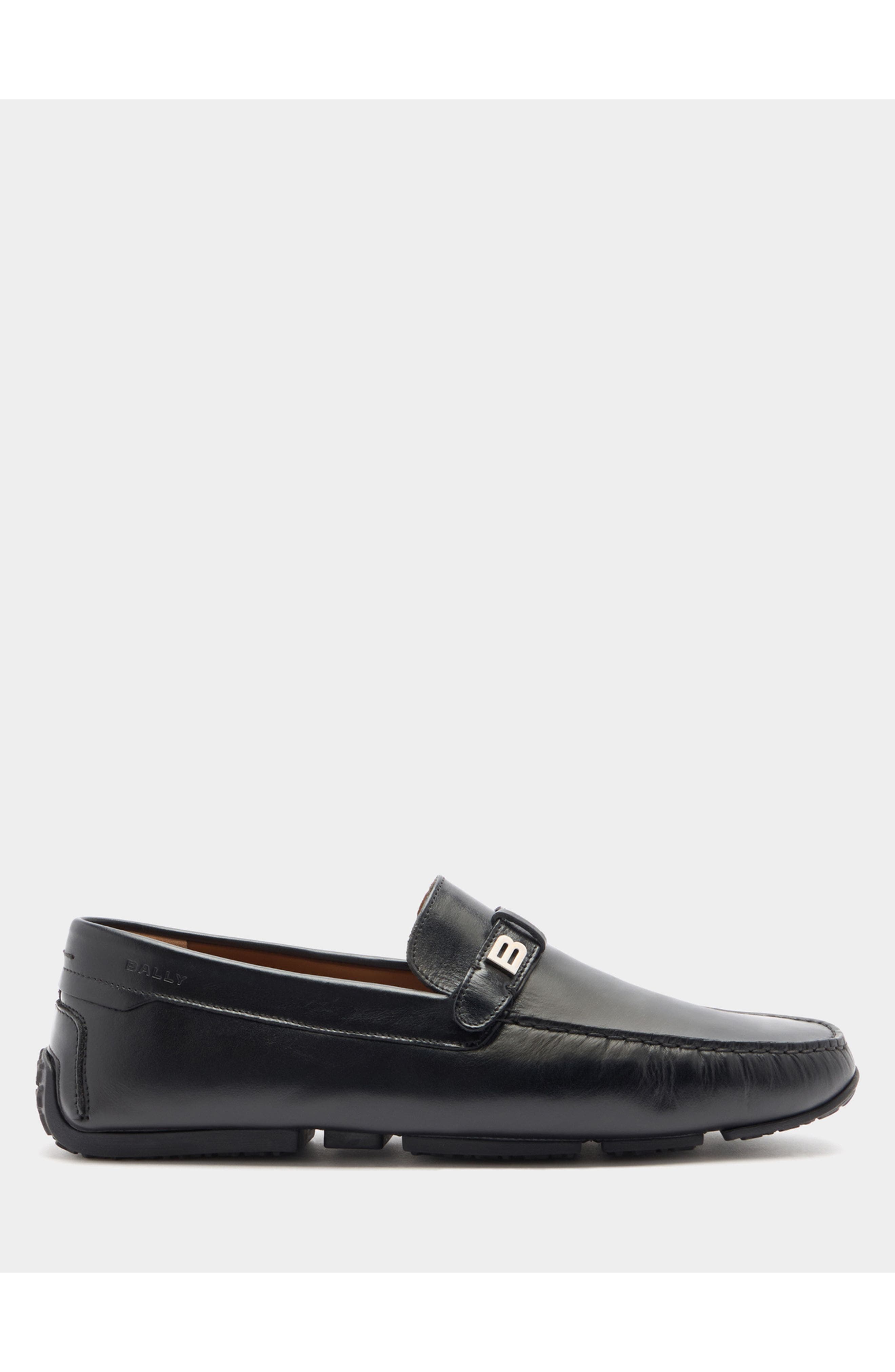 Bally Pilot Driver in Leather, Main, color, Black