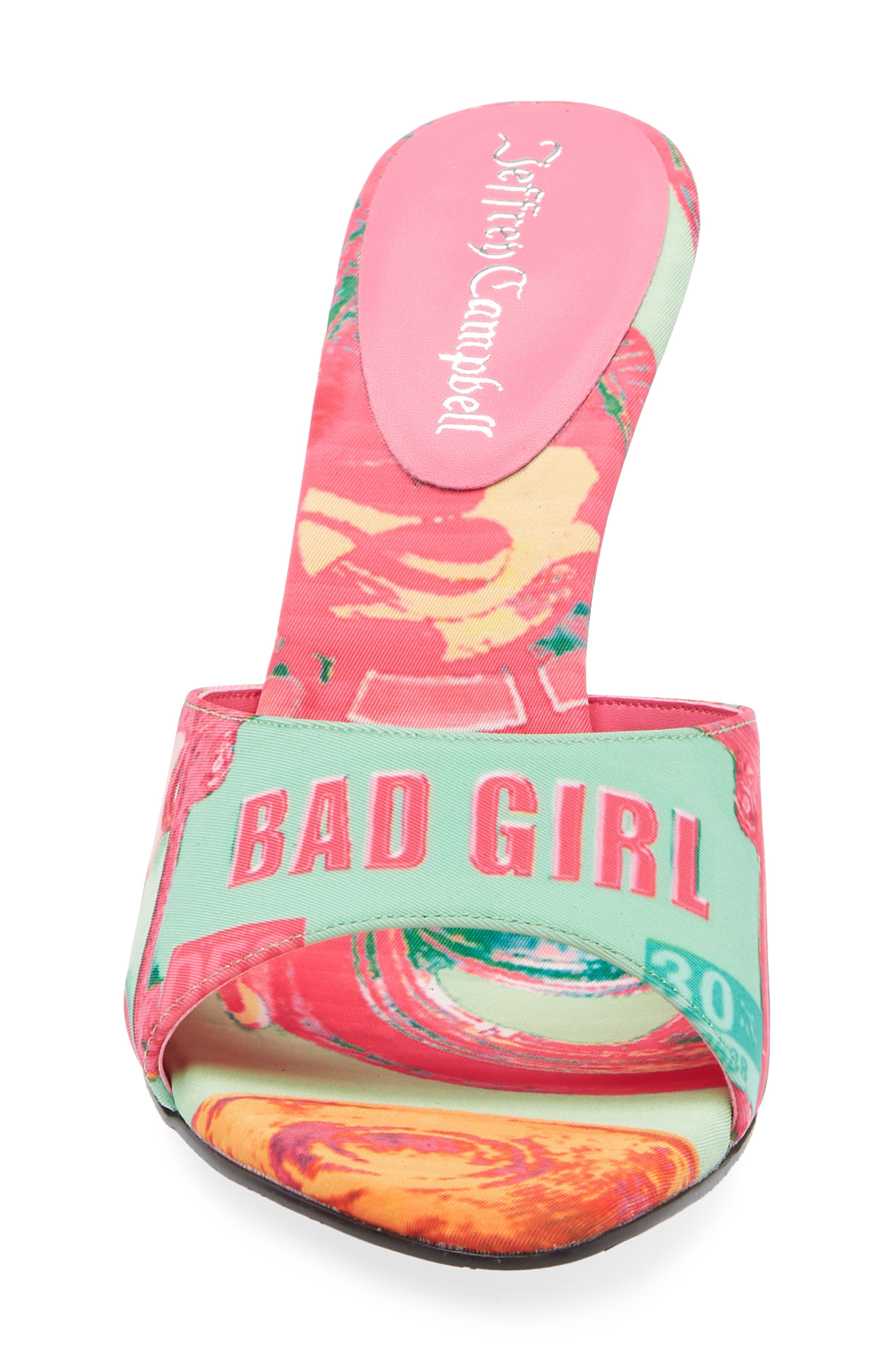 Jeffrey Campbell Agent Slide Sandal, Alternate, color, Green Bad Girl Combo