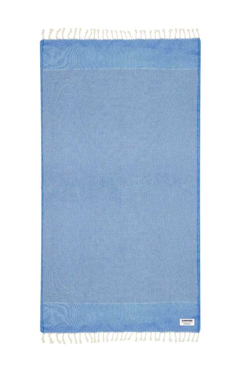 Sunkissed Sand Free Beach Towel - Traditional, Alternate, color, Antalya Blue