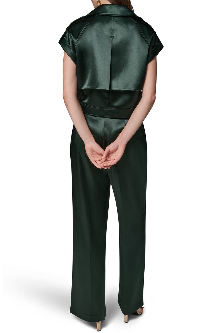 Double Breasted Belted Vest, Alternate, color, BLACK FOREST