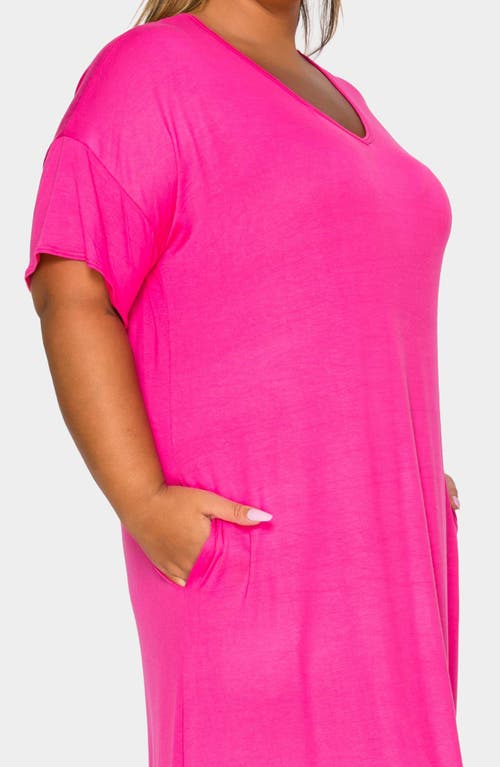 L I V D Olivia Short Sleeve Midi Dress In Pink