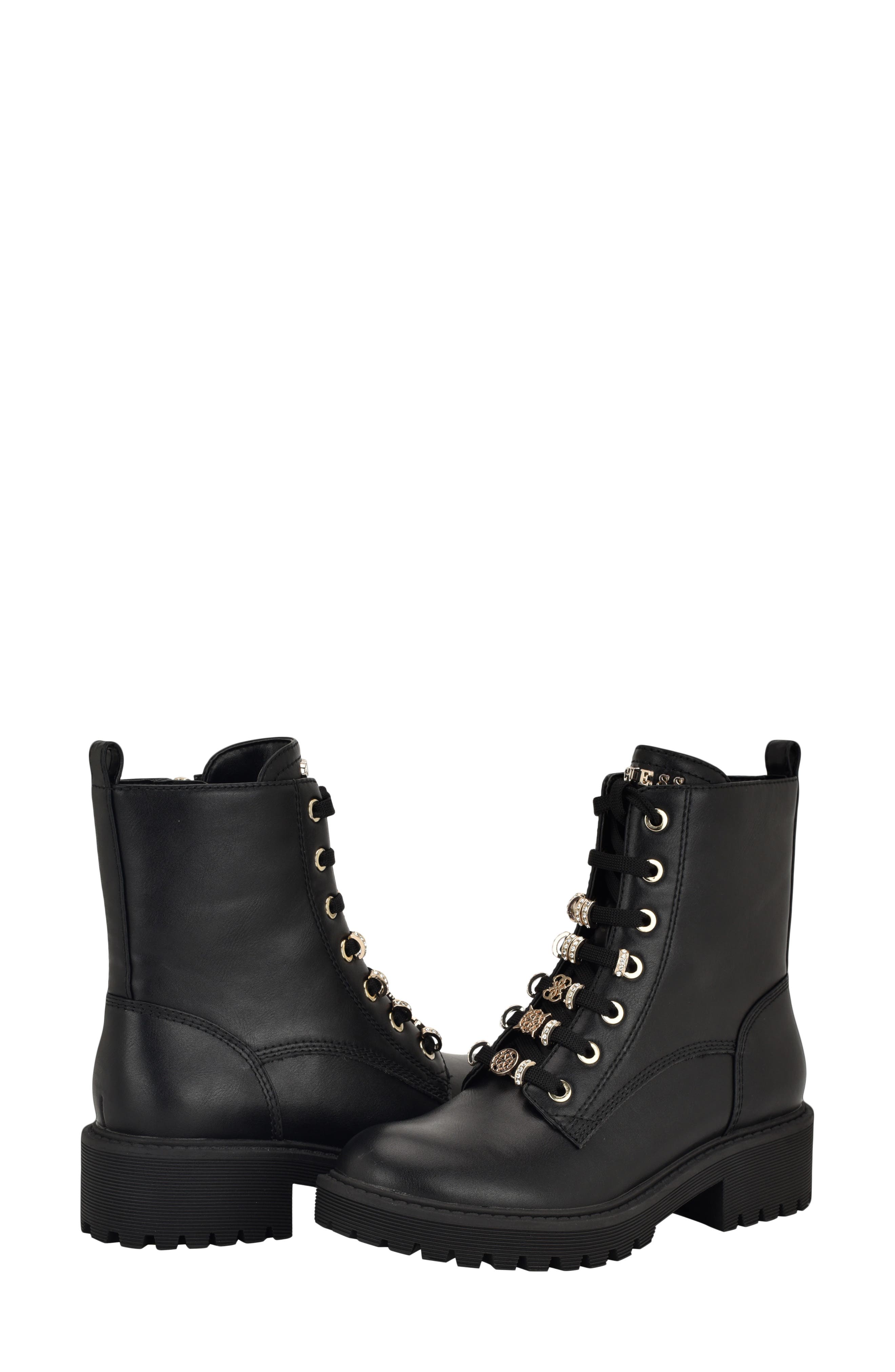 GUESS Sionaa Lug Sole Boot, Alternate, color, Black