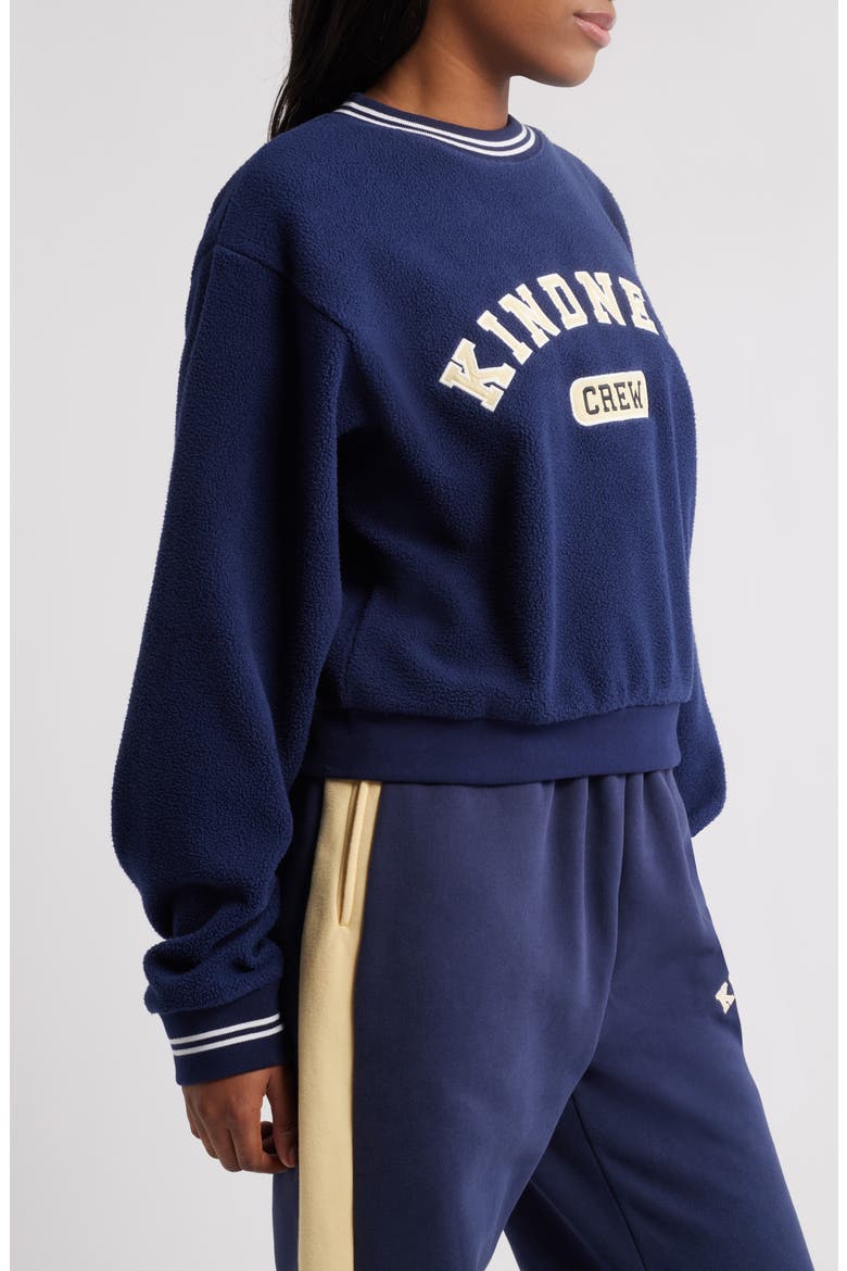 Kindness Crew Teddy Fleece Crewneck Sweatshirt, Alternate, color, NAVY