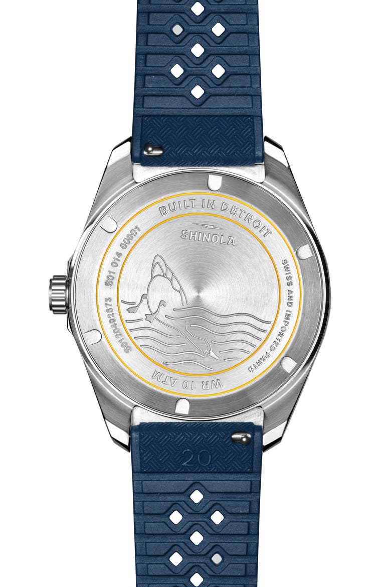 Duck Rubber Strap Watch, 40mm, Alternate, color, ALABASTER