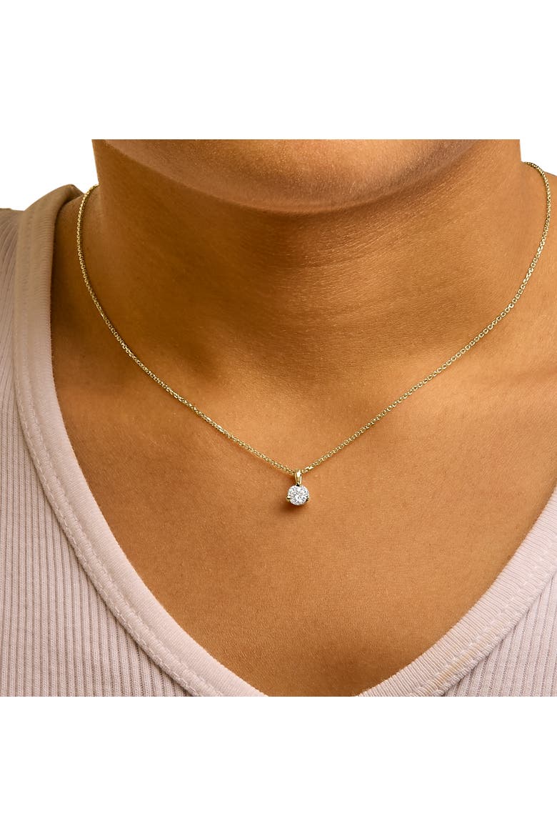 14K Yellow Gold 3/8 Cttw 3 Prong Martini Set Diamond Solitaire Pendant Necklace, Alternate, color, Yellow