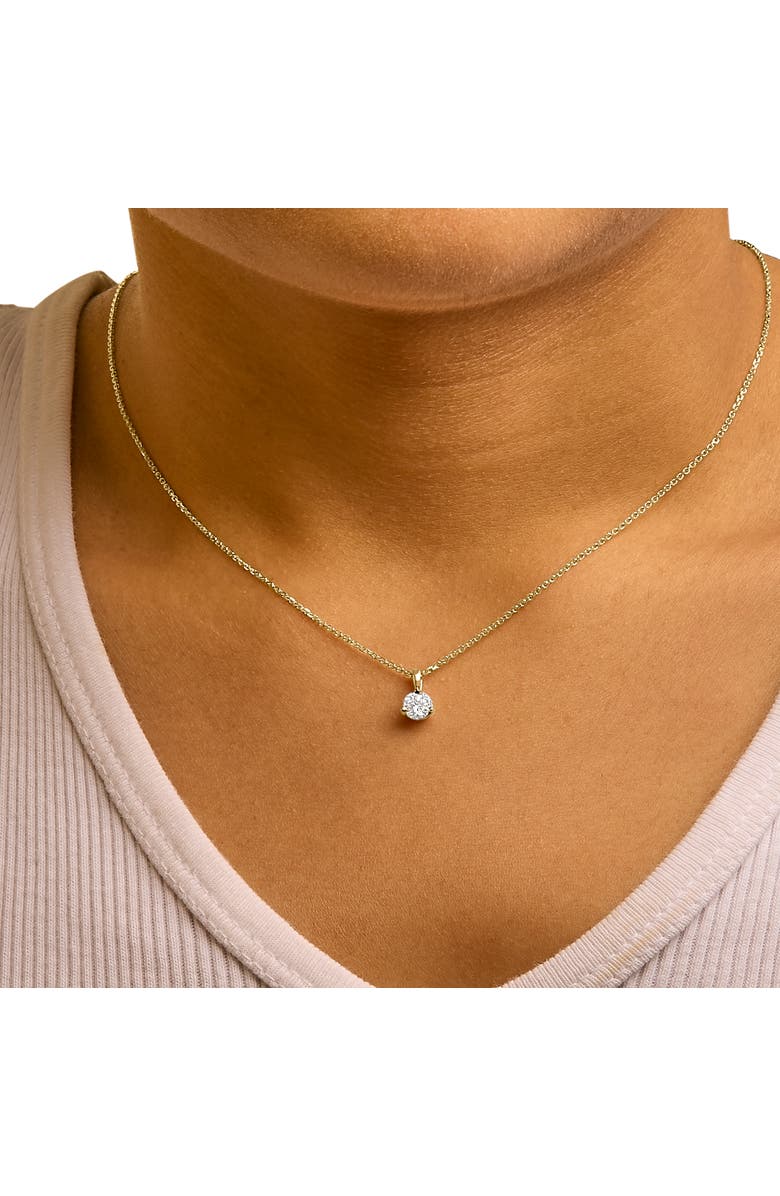 Haus of Brilliance 14K Yellow Gold 3/8 Cttw 3 Prong Martini Set Diamond Solitaire Pendant Necklace, Alternate, color, Yellow