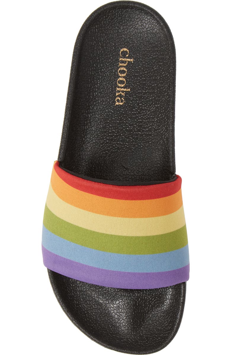 Chooka Rainbow Pride Slide Sandal, Alternate, color,
