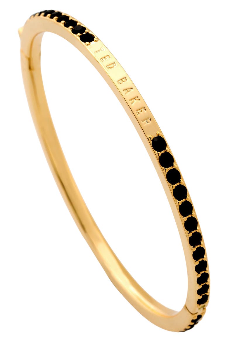 Claudia Narrow Crystal Bangle, Alternate, color, GOLD TONE BLACK CRYSTAL
