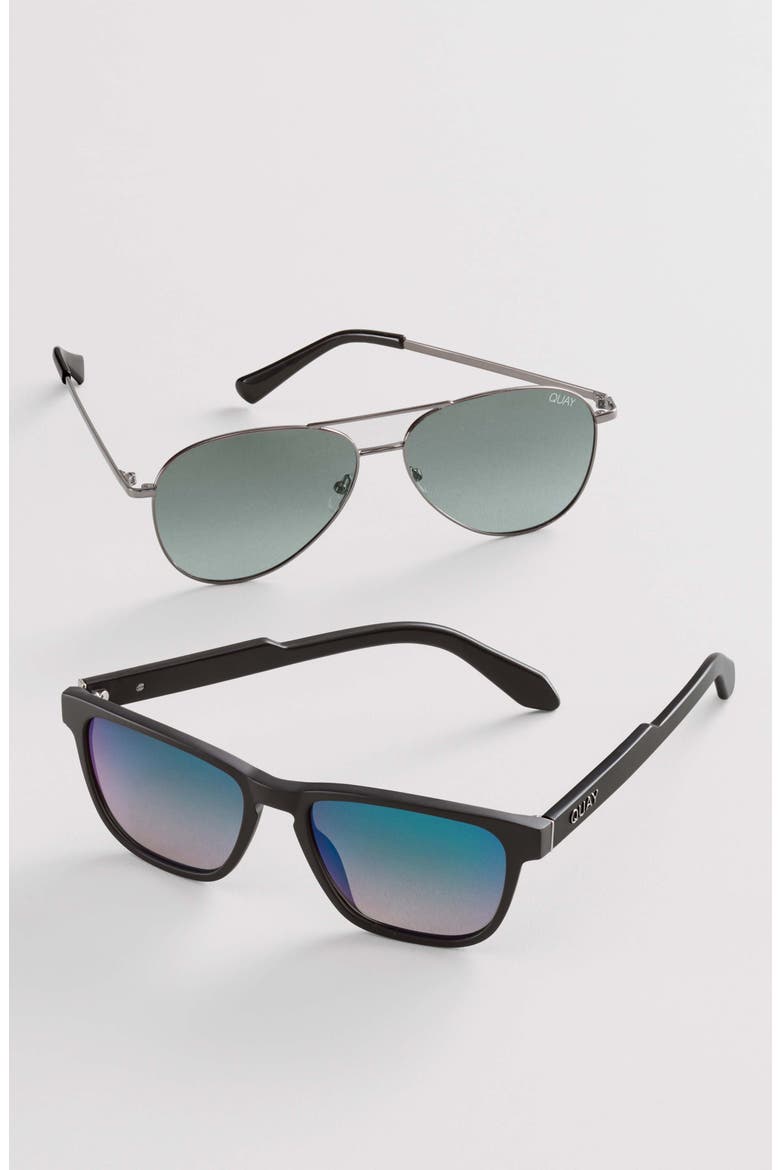 Australia Still Standing 60mm Aviator Sunglasses, Alternate, color, BLACK / SMOKE LENS