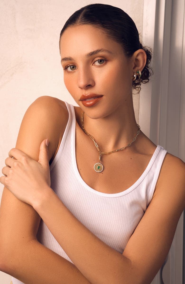 Bony Levy El Mar Emerald & Diamond Medallion Pendant Necklace, Alternate, color, 