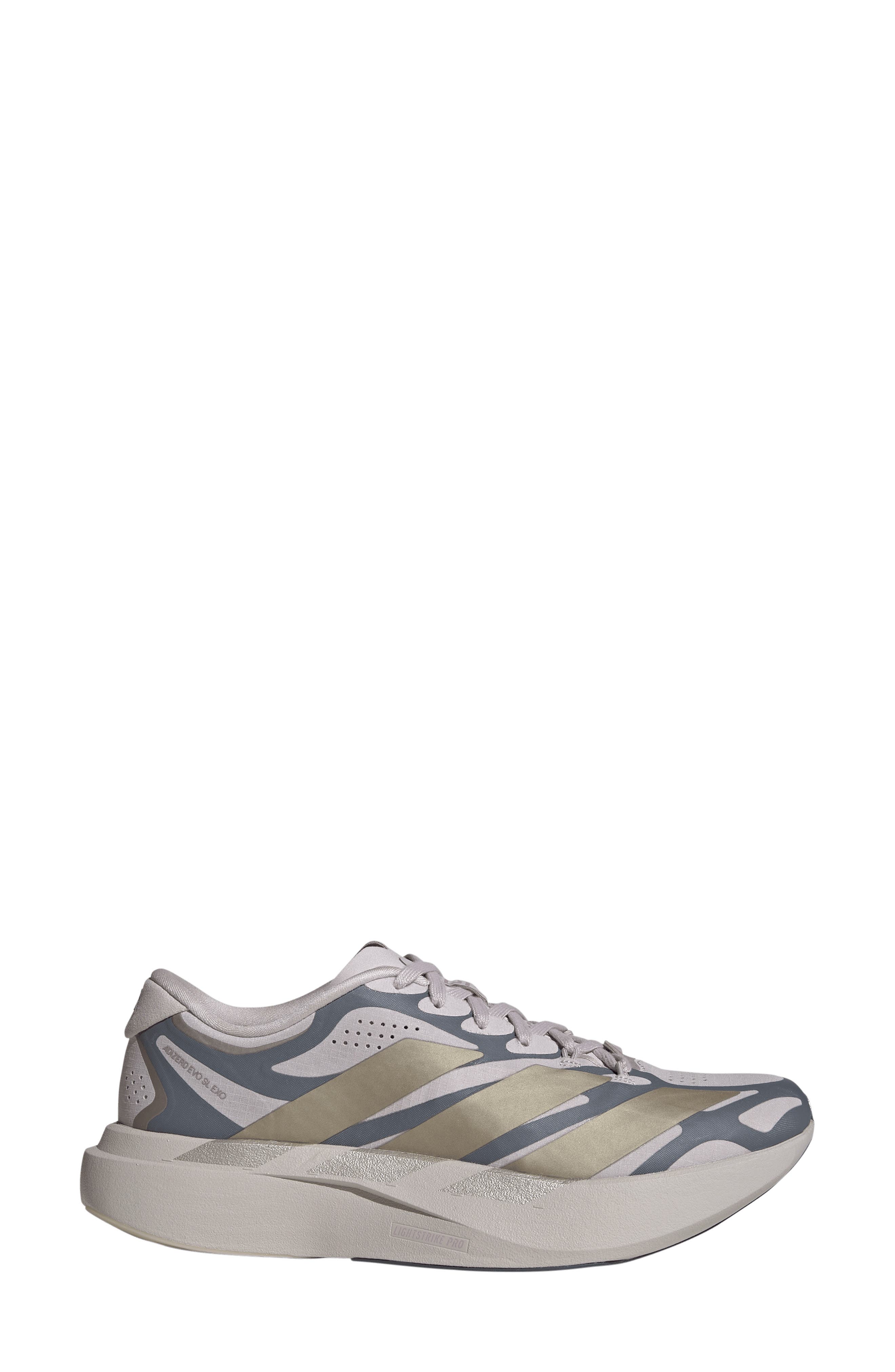 Adizero Evo SL EXO Running Shoe, Alternate, color, ICE PURPLE/ CYBER MET./ ONIX
