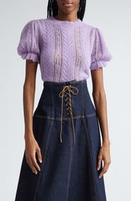 Ulla Johnson Mavis Mixed Stitch Alpaca Blend Sweater