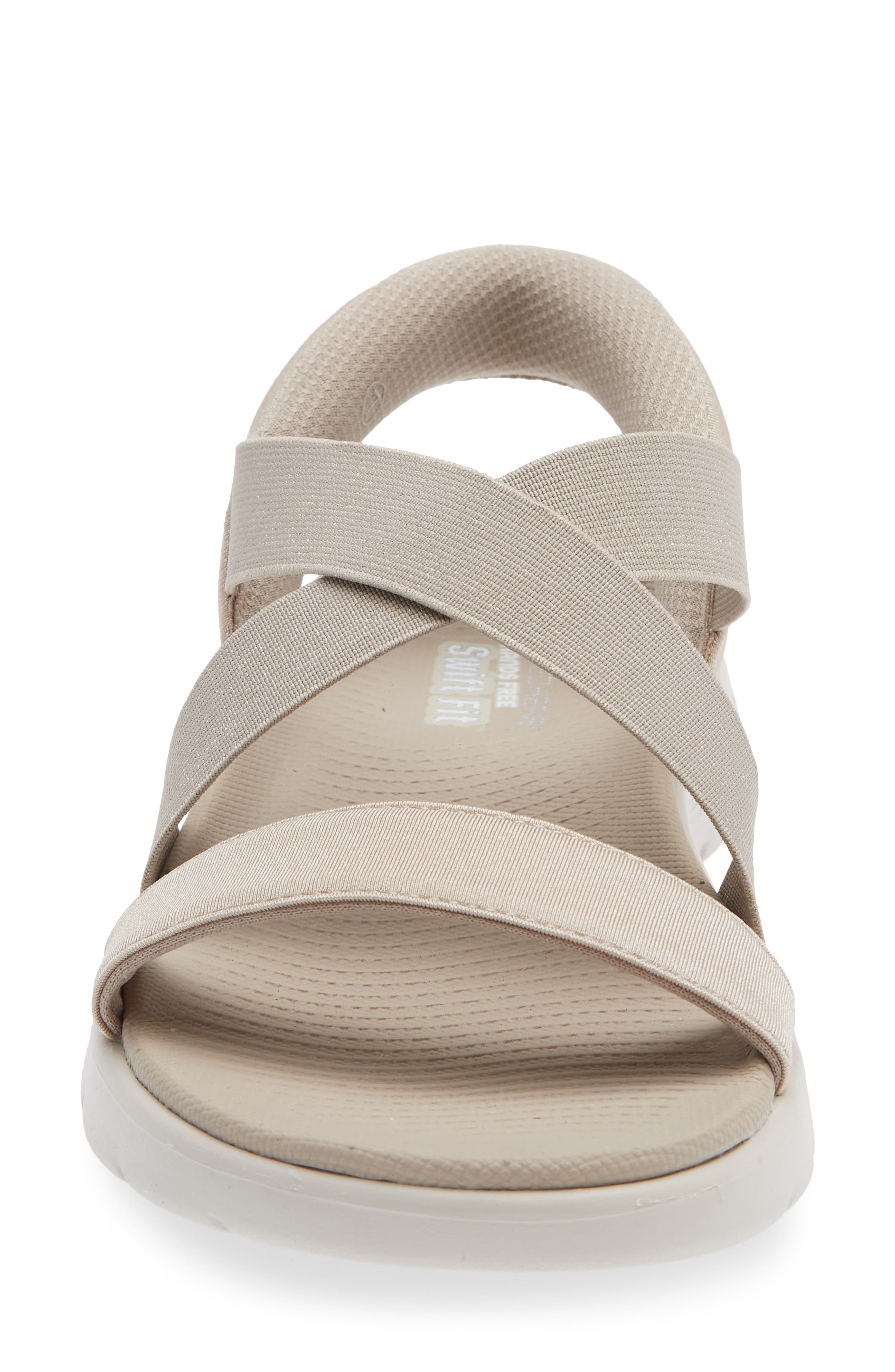Swift-Fit Go Walk Flex Glimmer Up Sandal, Alternate, color, TAUPE